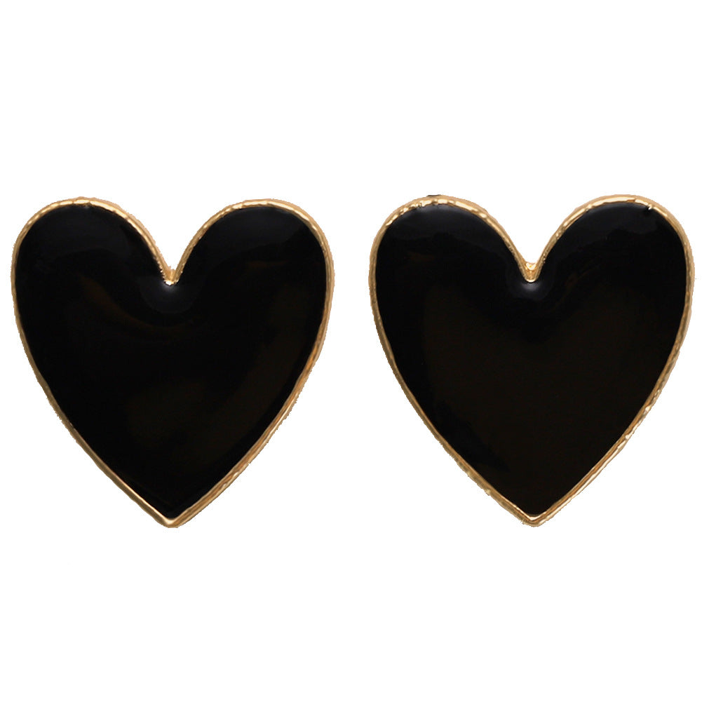 Fashion Women Multicolor Alloy Heart Drop Earrings