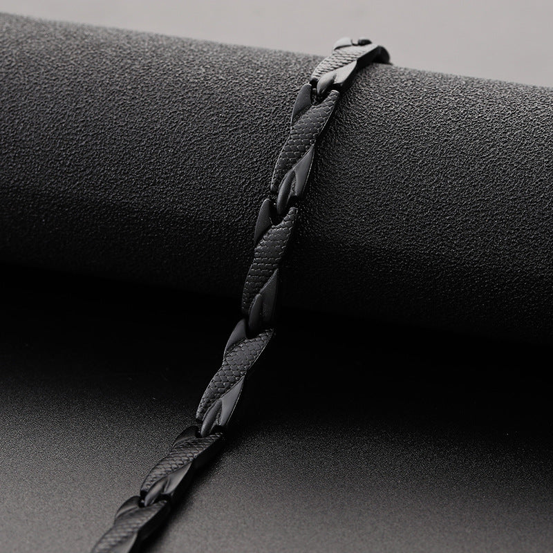 Geometric Alloy Plated Unisex Dragon Pattern Bracelet 7mm Wide