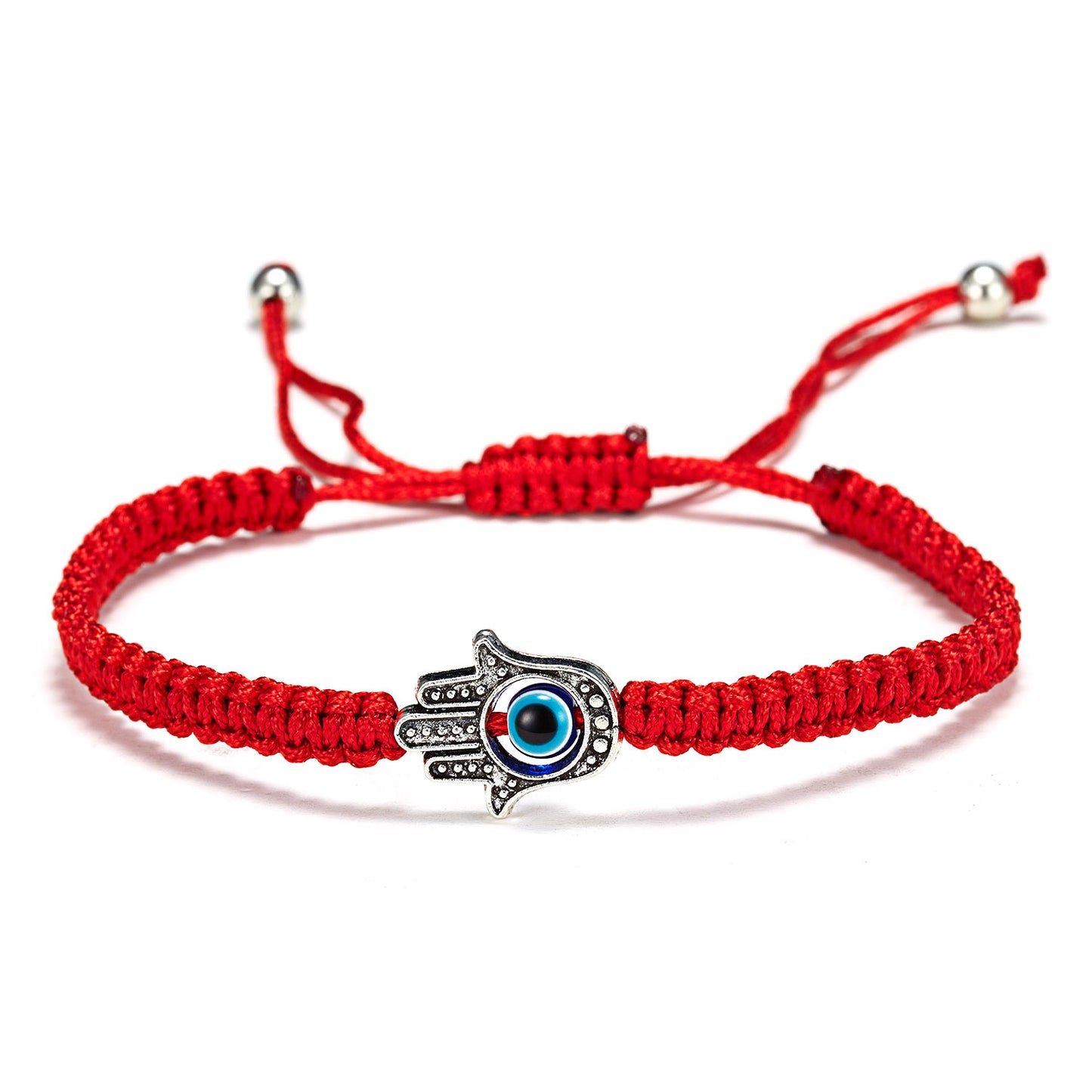 European Blue Evil Eye Red Rope Bracelet with Hand Charm