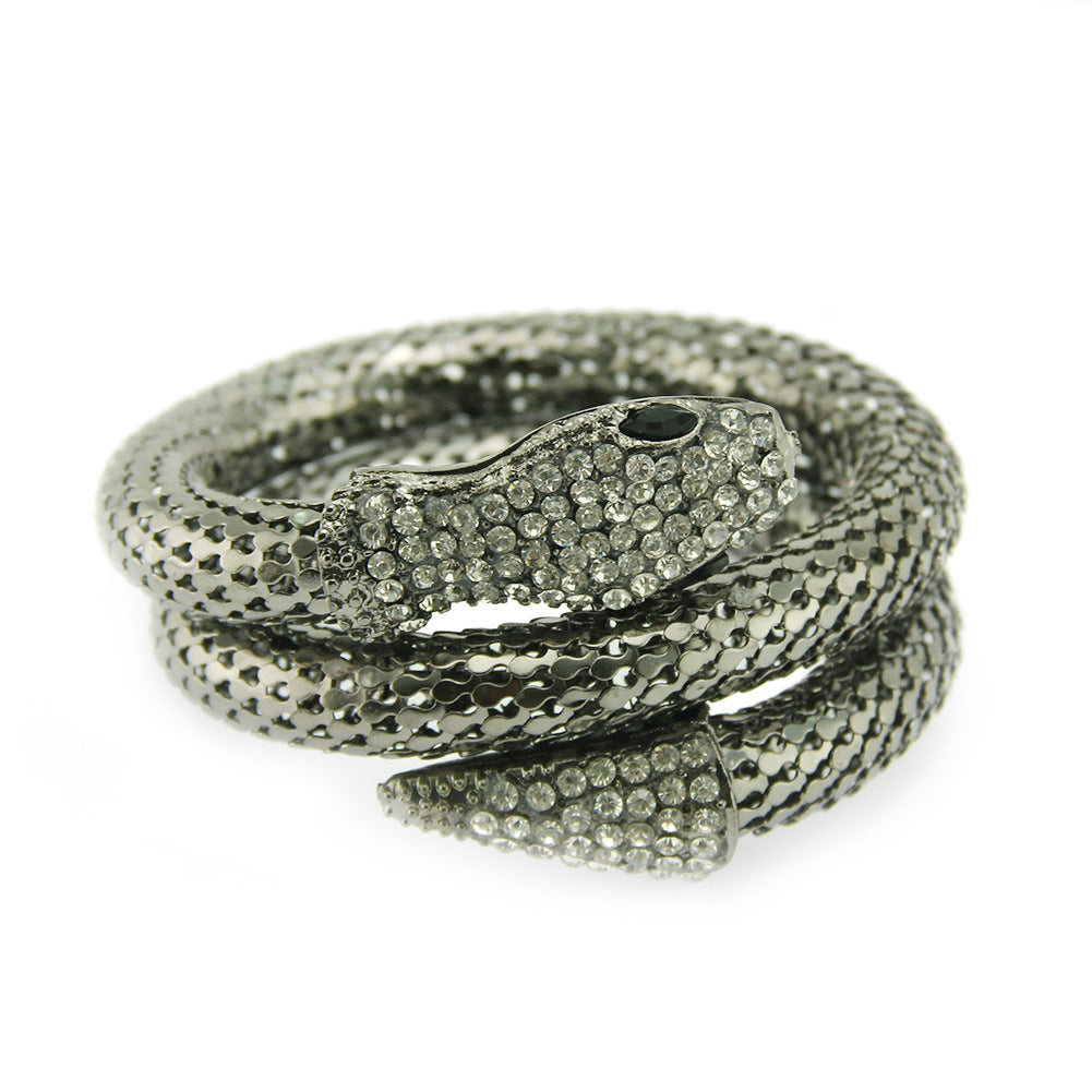 Vintage Multi-Layer Rhinestone Snake Bracelet
