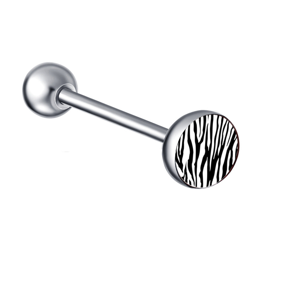 Ethnic Insect Design Stainless Steel Enamel Tongue Barbell