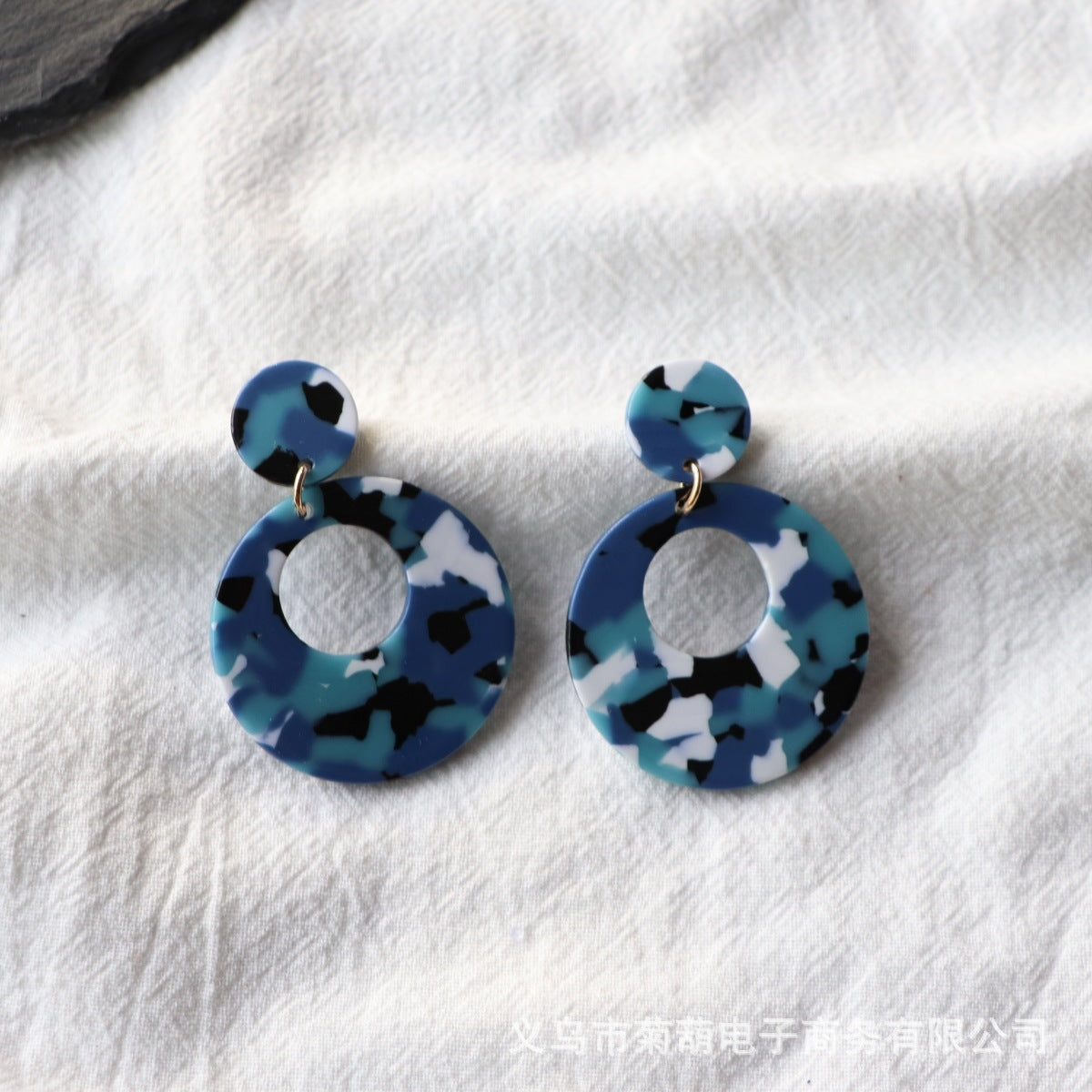 Multicolor Acrylic Leopard Print Round Earrings for Women
