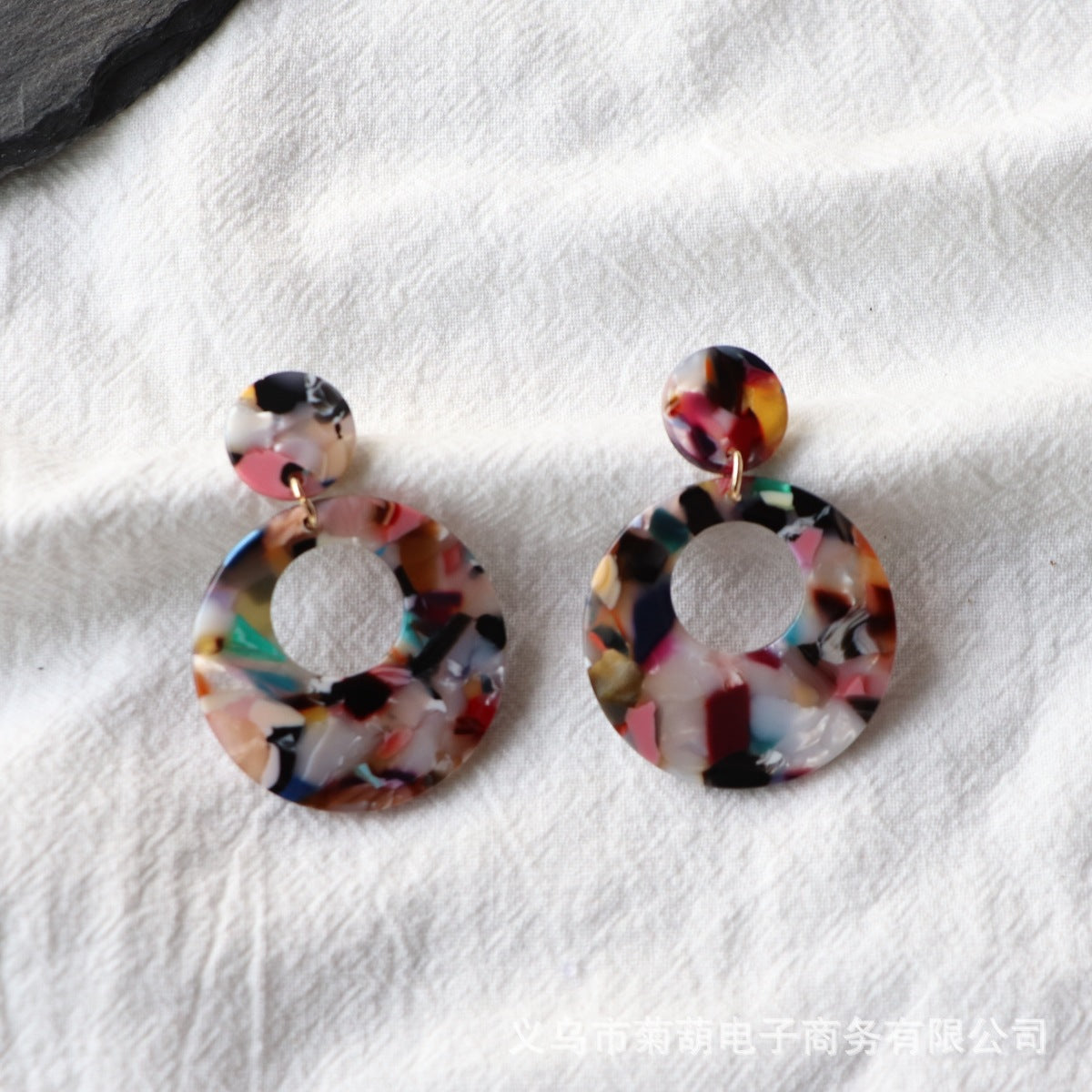Multicolor Acrylic Leopard Print Round Earrings for Women
