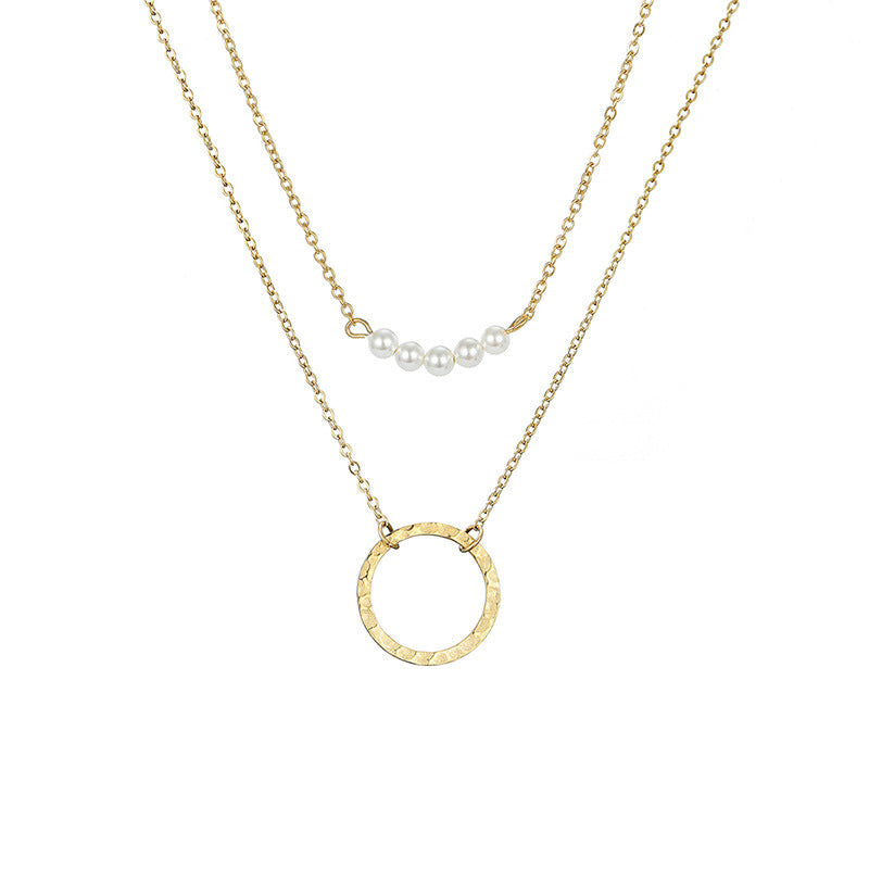 Elegant Stainless Steel Pearl Choker Necklace for Women