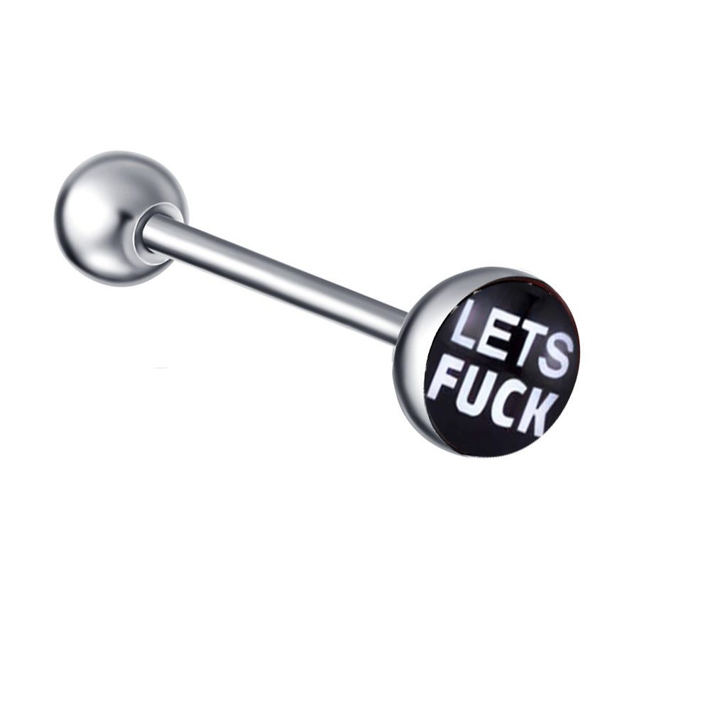 Ethnic Insect Design Stainless Steel Enamel Tongue Barbell