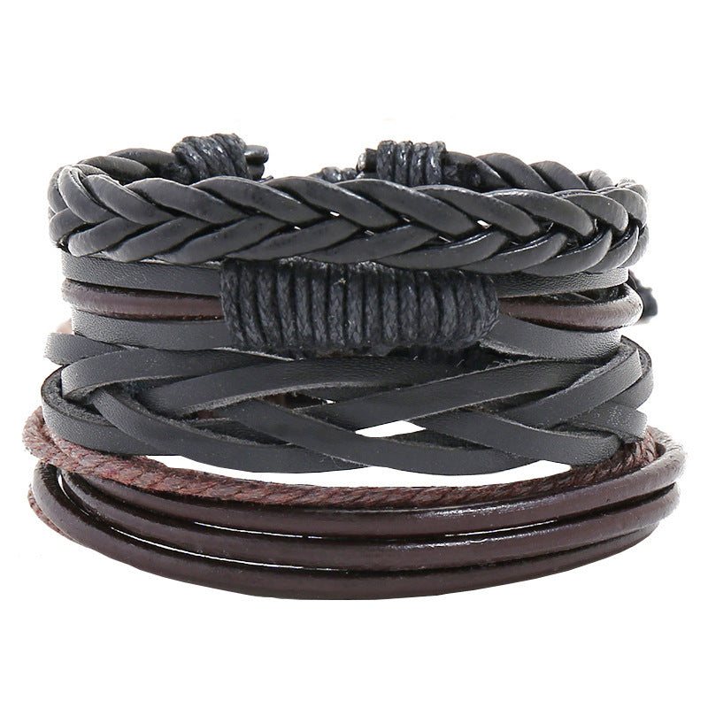 Multi-layer Woven Leather Bracelet Set - DIY Four-piece Combination