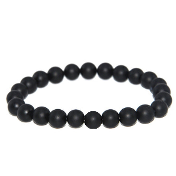 Fashion Round Natural Stone & Lava Rock Beaded Bracelet 8mm