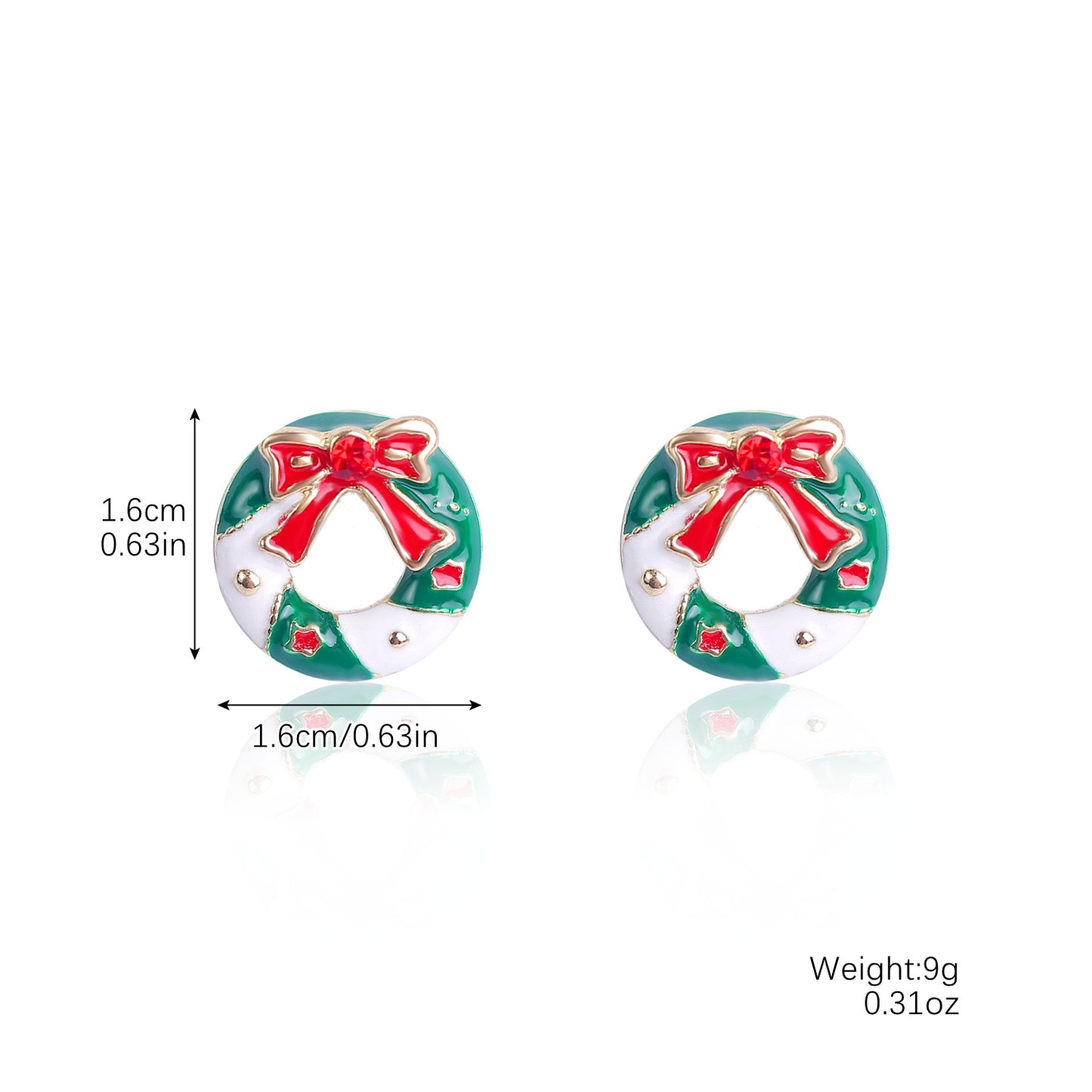 Explosive Christmas Snowflake Bell Tree Stud Earrings Set