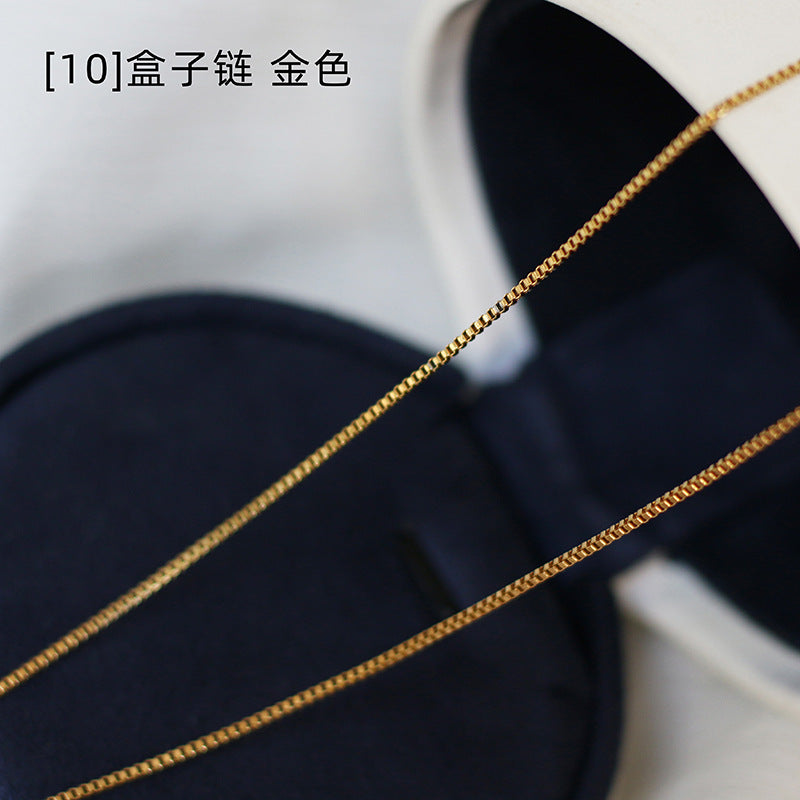 Twist Bead Wave Chain Titanium Steel Necklace - Gold & Silver, 45/50/60cm