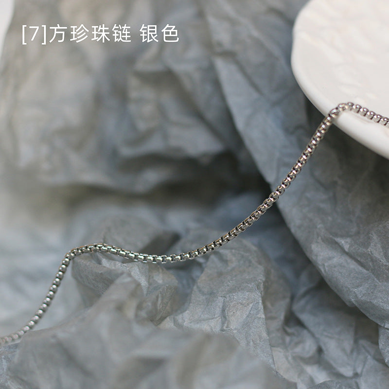 Twist Bead Wave Chain Titanium Steel Necklace - Gold & Silver, 45/50/60cm