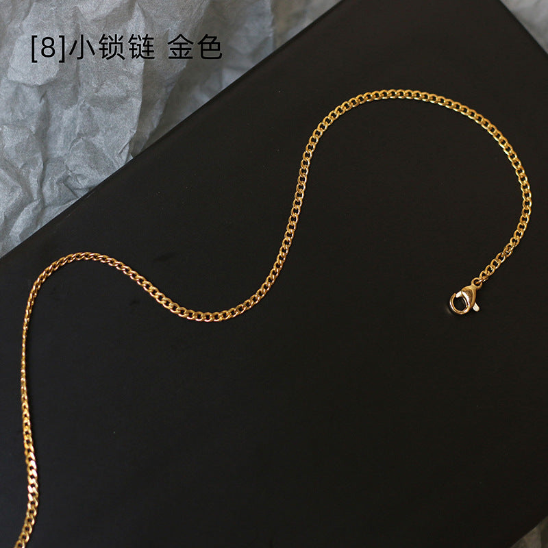 Twist Bead Wave Chain Titanium Steel Necklace - Gold & Silver, 45/50/60cm