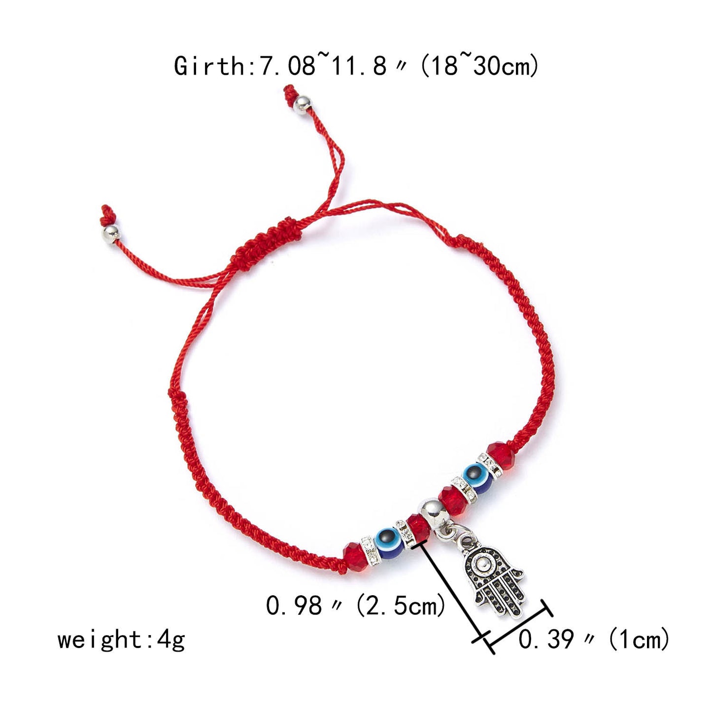 Fashion Butterfly Turtle Owl Palm Blue Eye Evil Adjustable Braided Alloy Bracelet