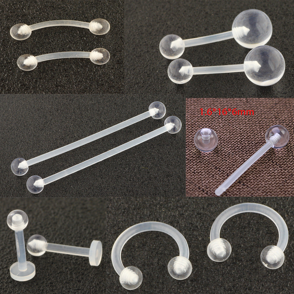 Acrylic Belly Ring Set - Simple Classic Style Body Piercing Jewelry