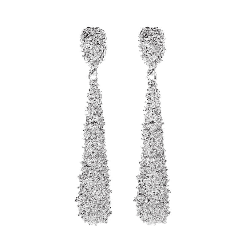 Fashion Metal Matte Waterdrop Dangle Earrings NHDP145121