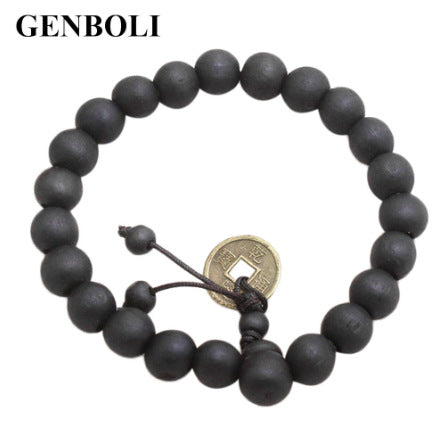 Fashion Zircon Crown Volcanic Stone and White Turquoise Matte Bracelet Set
