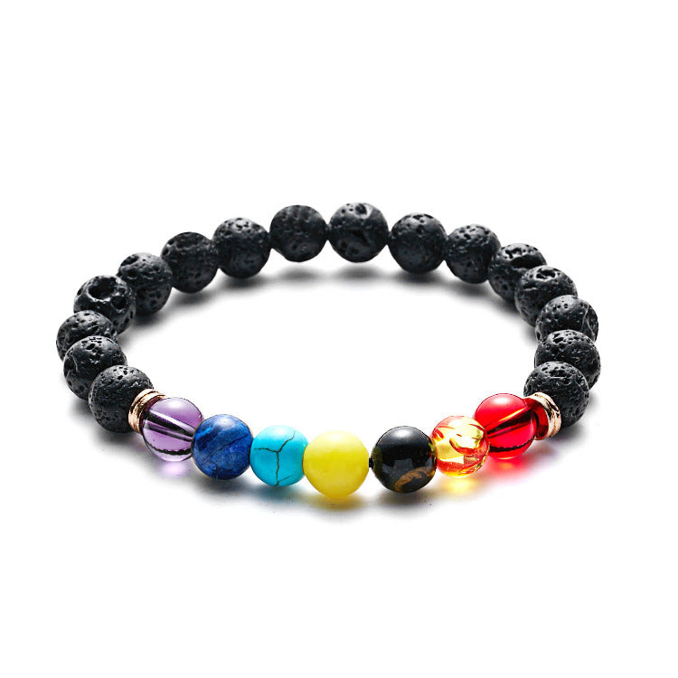 Seven Chakra Rainbow Adjustable Woven Bracelet - Tree of Life Design