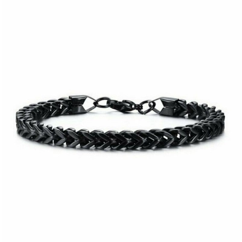 Fashion Titanium Steel Chain Bracelet - Personalized Men's Charm in Three Colors