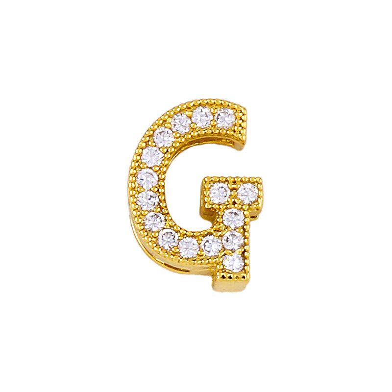 Gold Plated Zircon Alphabet Pendant Necklace
