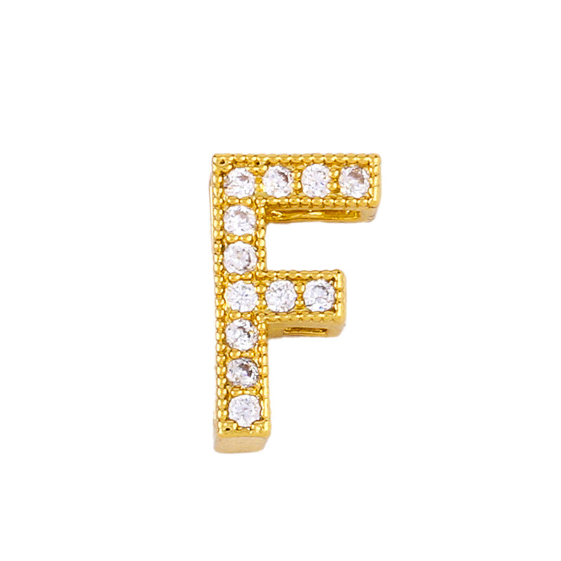 Gold Plated Zircon Alphabet Pendant Necklace