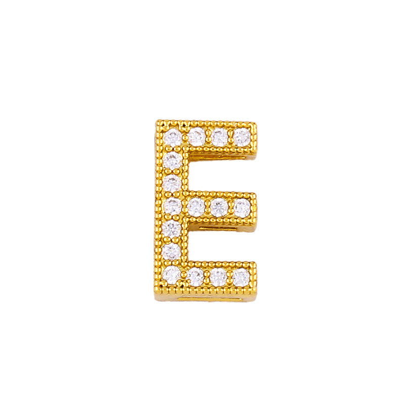Gold Plated Zircon Alphabet Pendant Necklace