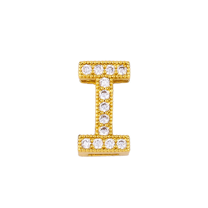 Gold Plated Zircon Alphabet Pendant Necklace