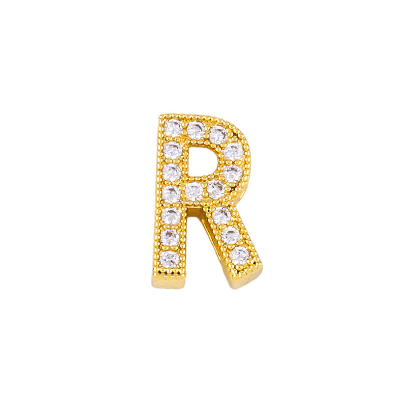 Gold Plated Zircon Alphabet Pendant Necklace