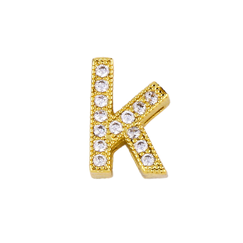 Gold Plated Zircon Alphabet Pendant Necklace