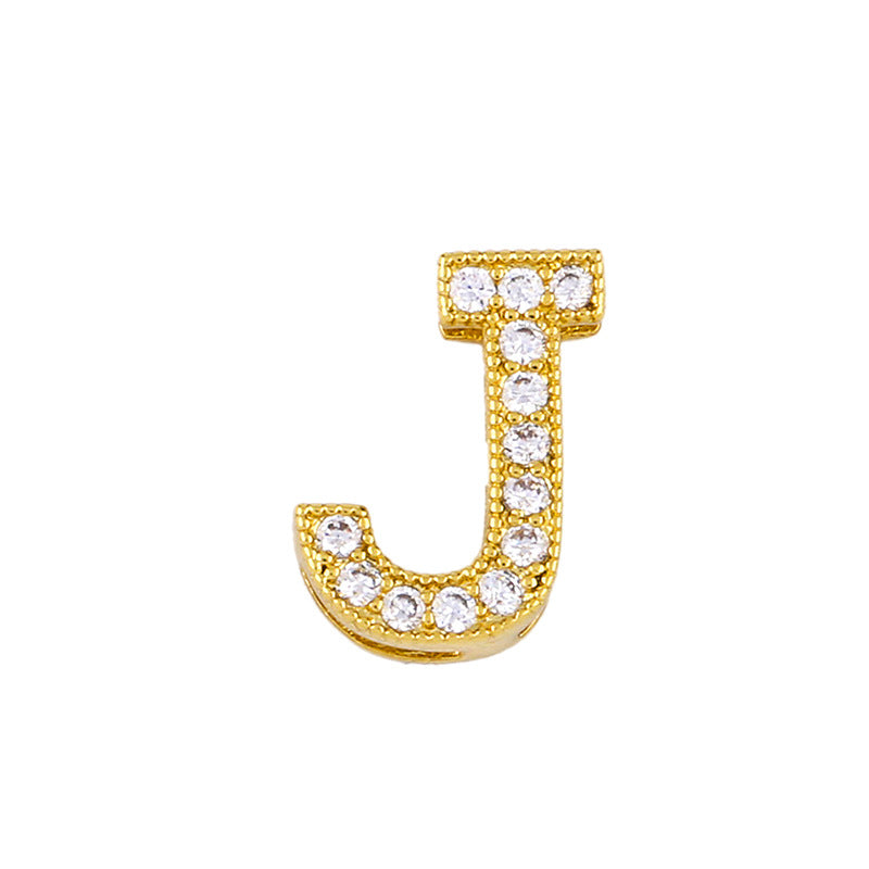 Gold Plated Zircon Alphabet Pendant Necklace