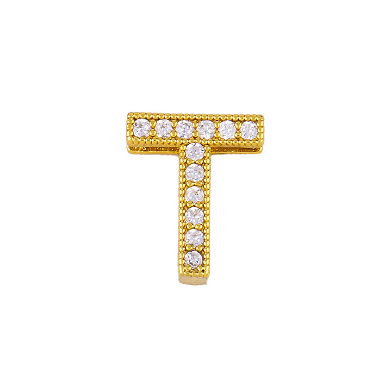 Gold Plated Zircon Alphabet Pendant Necklace