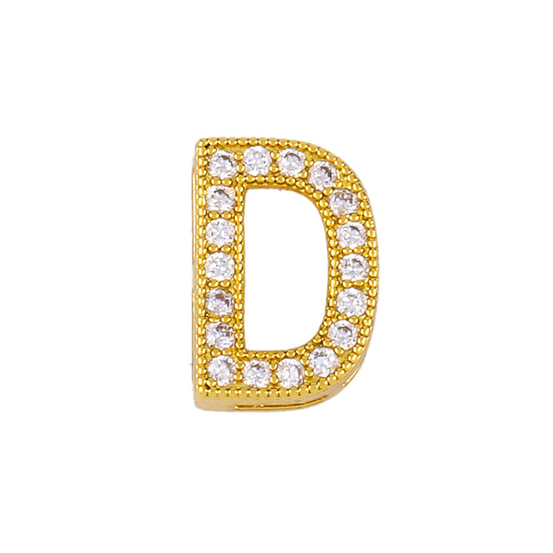 Gold Plated Zircon Alphabet Pendant Necklace