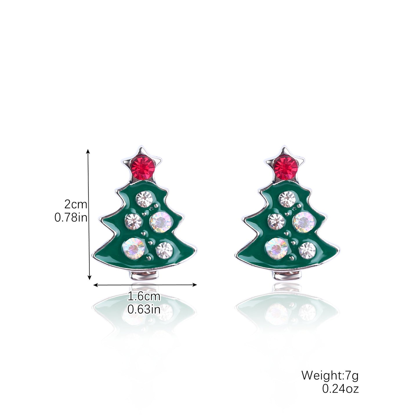 Explosive Christmas Snowflake Bell Tree Stud Earrings Set