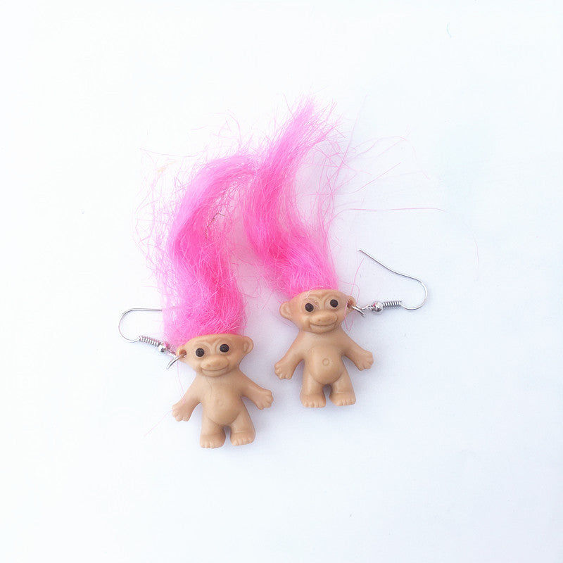 Retro Handmade Resin Doll Statement Earrings