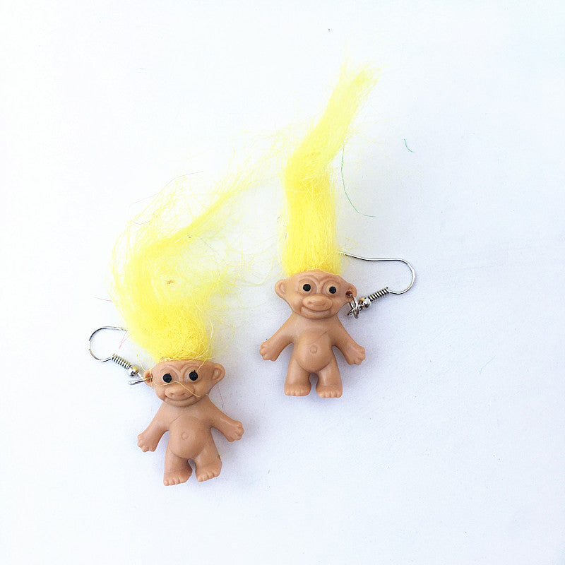 Retro Handmade Resin Doll Statement Earrings