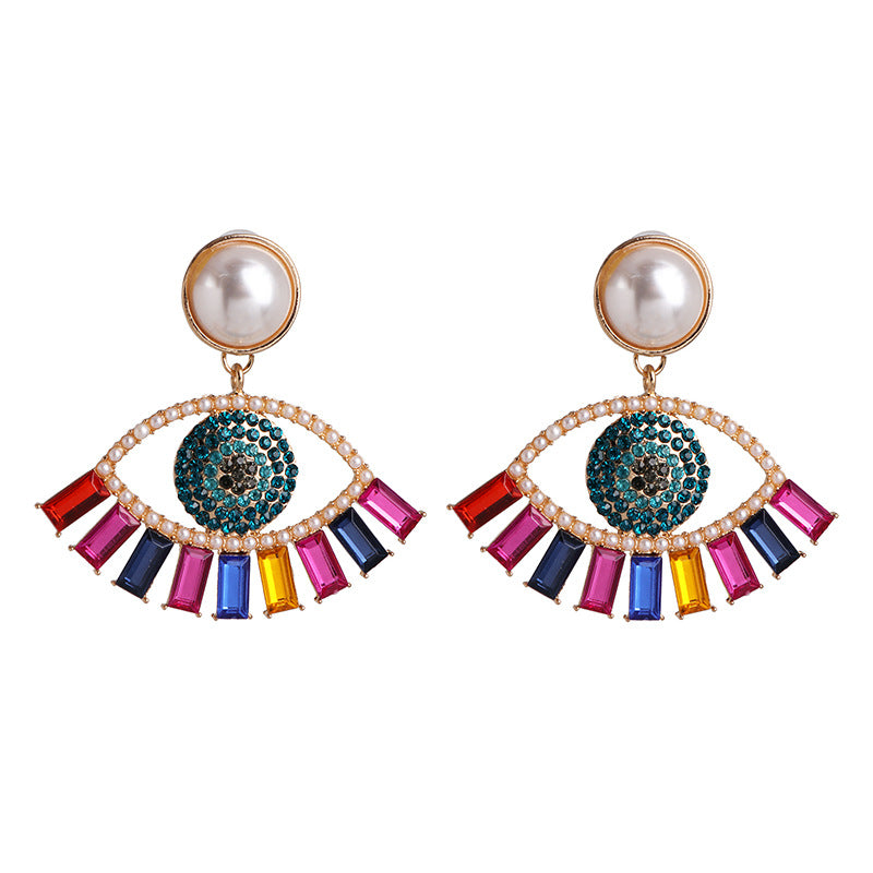 Angel's Eye Stud Earrings - Korean Fashion Devil Design for Women