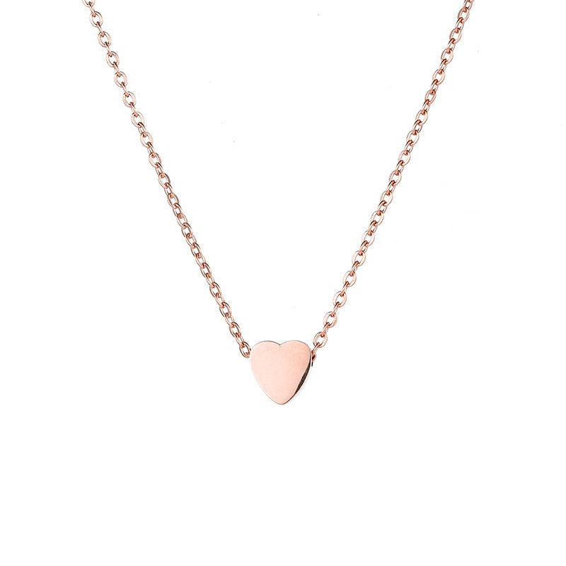 316L Stainless Steel Love Heart Clavicle Chain Necklace for Women