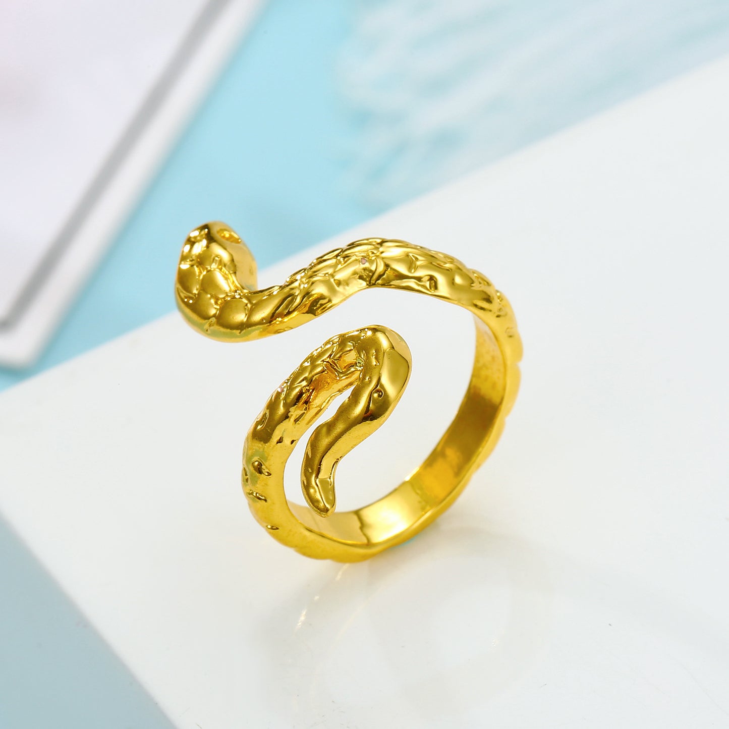 Vintage Silver and Gold Cobra Snake Ring for Men