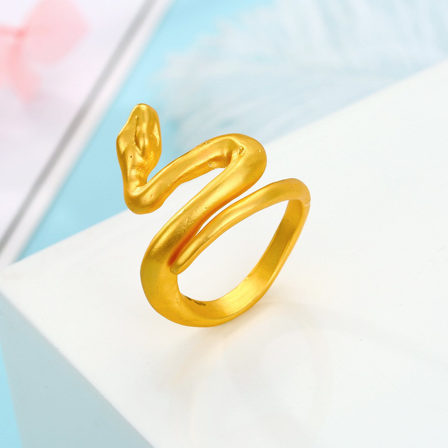 Vintage Silver and Gold Cobra Snake Ring for Men