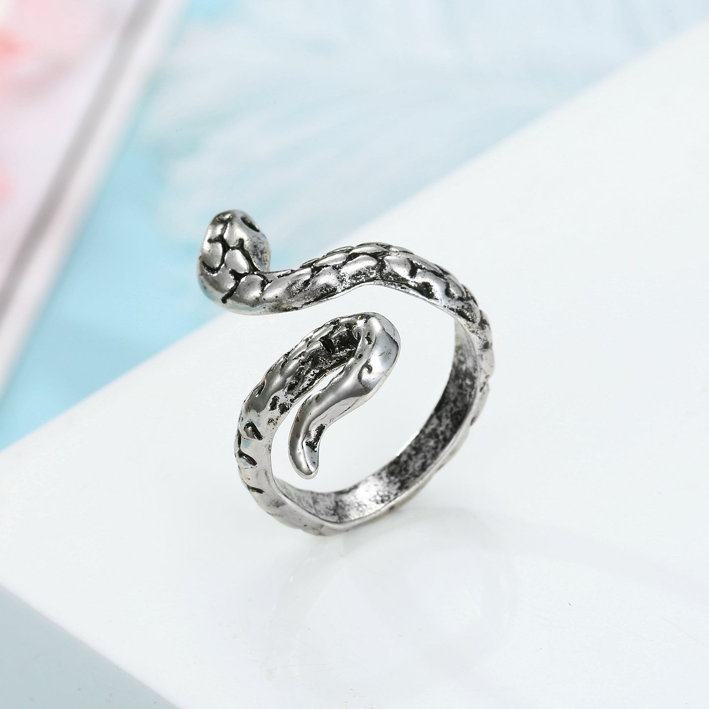 Vintage Silver and Gold Cobra Snake Ring for Men