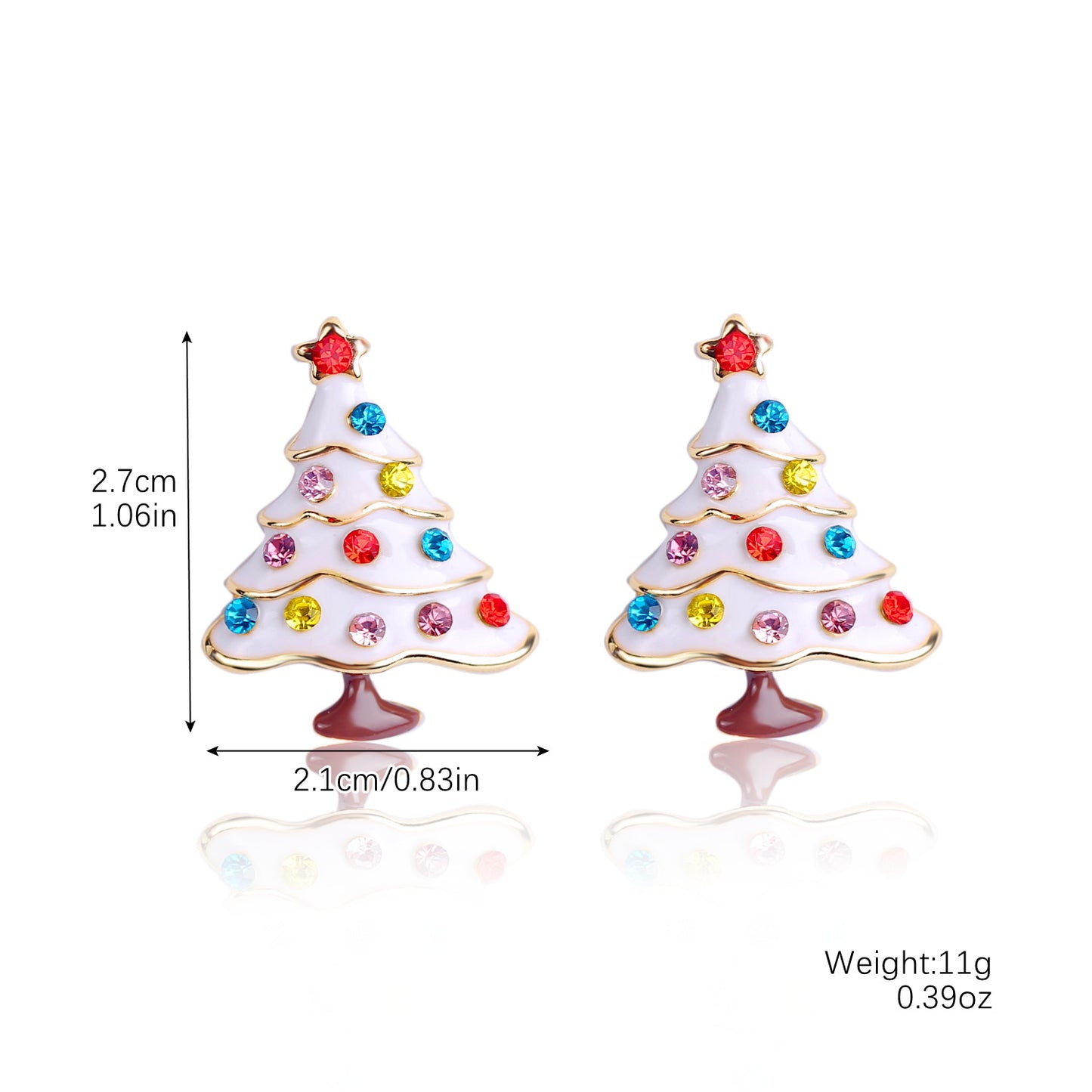 Explosive Christmas Snowflake Bell Tree Stud Earrings Set