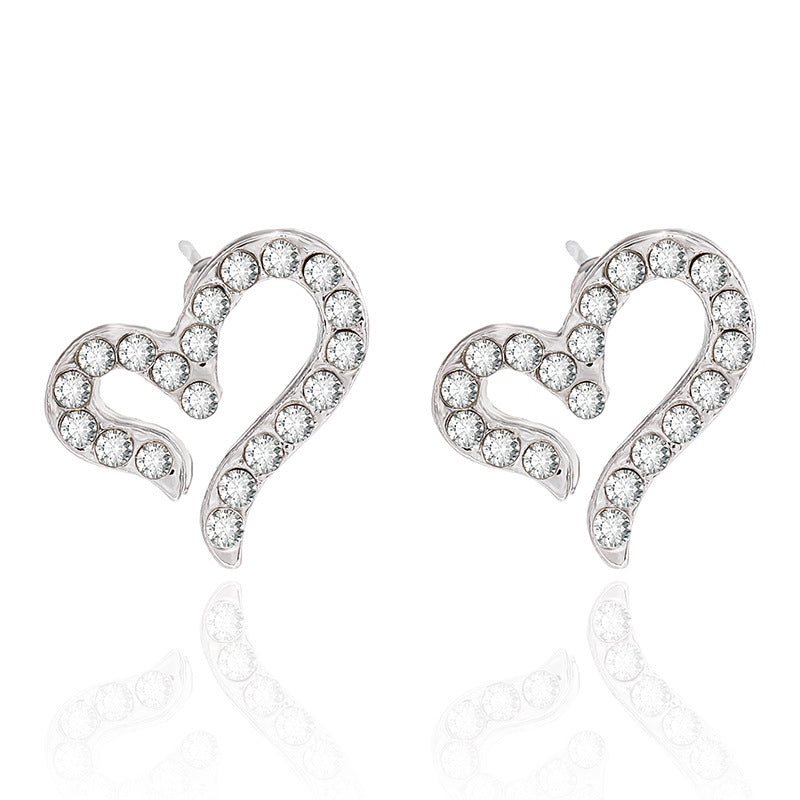 Korean Fashion Zircon Heart and Moon Star Earrings