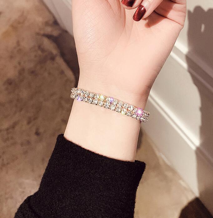 Retro Geometric Rhinestone Elastic Bracelet for Women