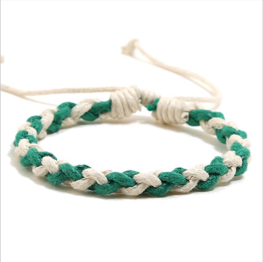 New Color Adjustable Rainbow Woven Bracelet for Couples