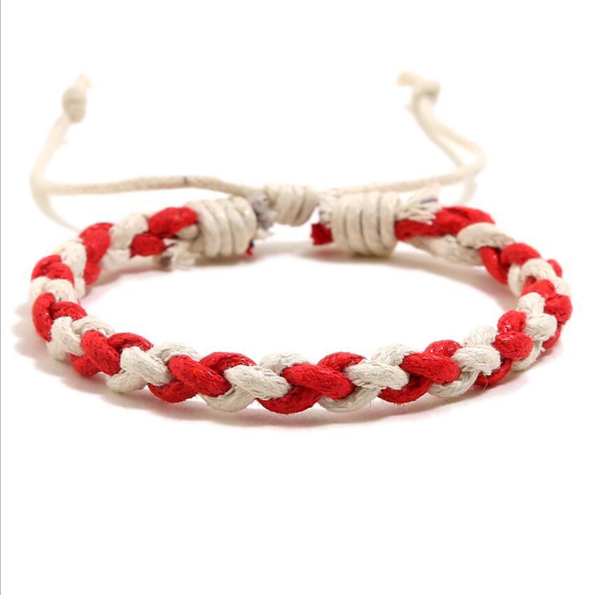 New Color Adjustable Rainbow Woven Bracelet for Couples