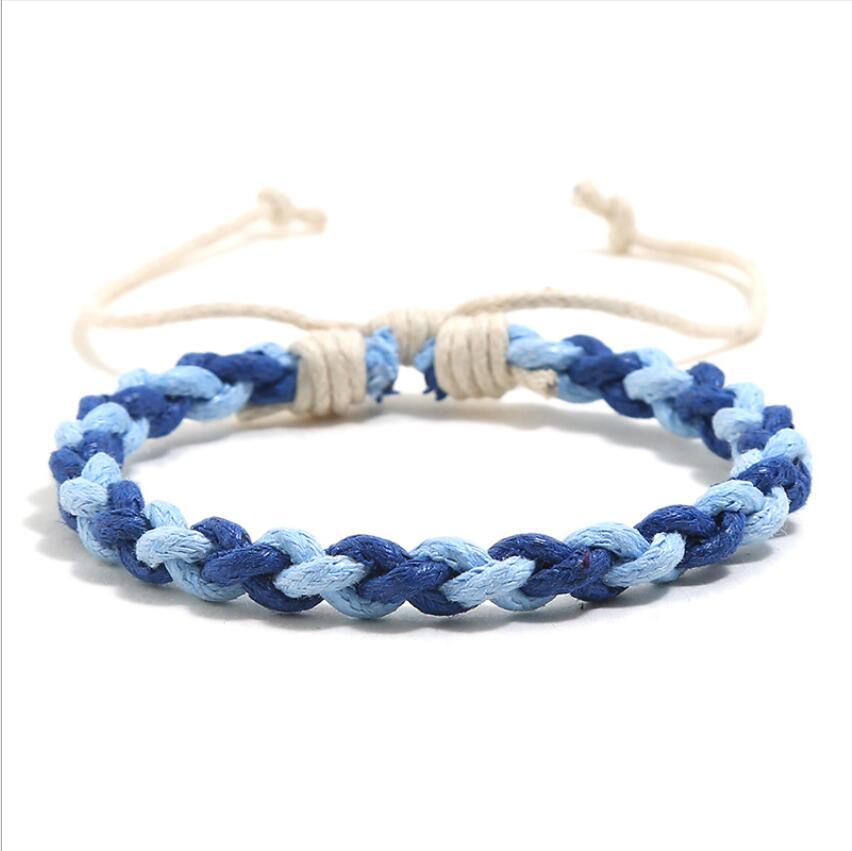 New Color Adjustable Rainbow Woven Bracelet for Couples