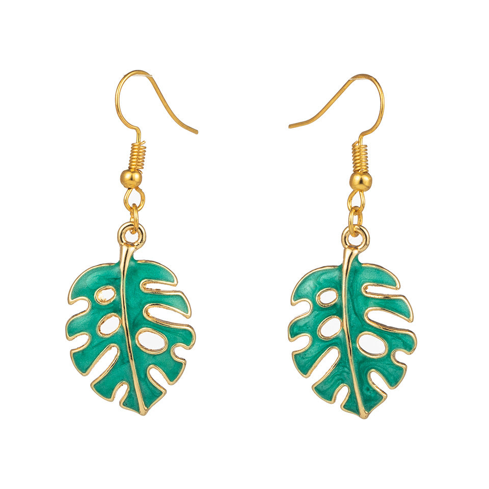 Korean Minimalist Leaf Earrings for Women - Summer Cartoon Style