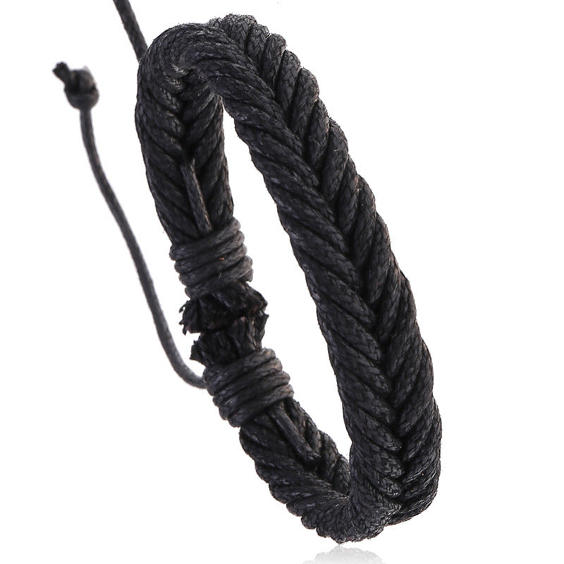 Handmade Wax Thread Retro Bracelet - Minimalist Unisex Design