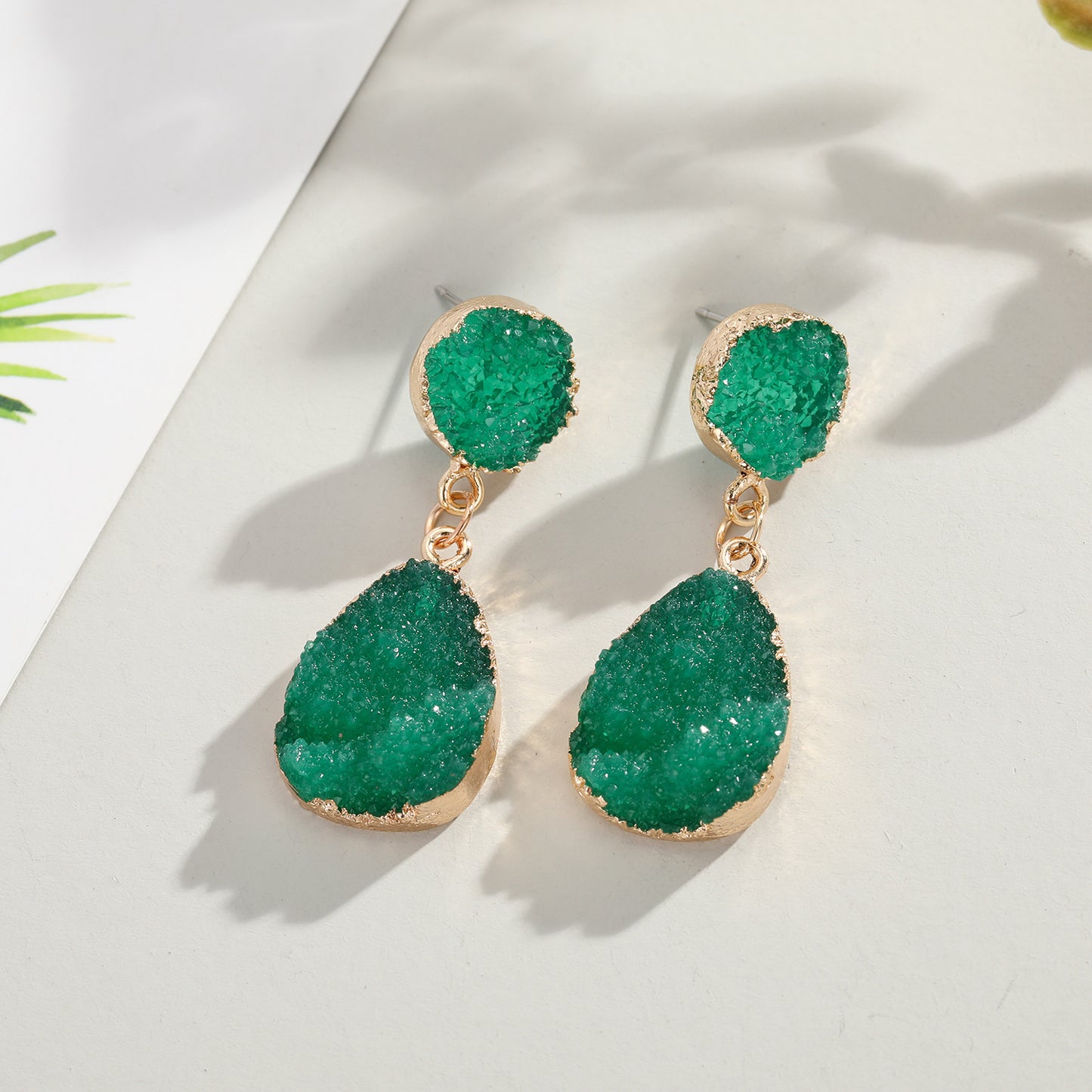 Korean Style Crystal Bud & Water Drop Earrings for Women