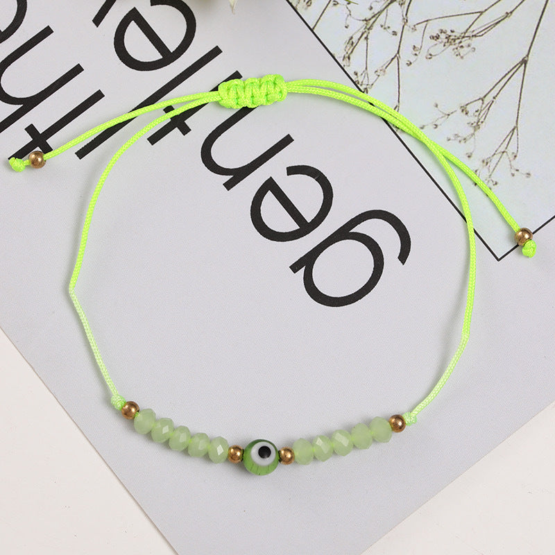 Fashion Crystal Eye Rope Knitted Unisex Bracelet
