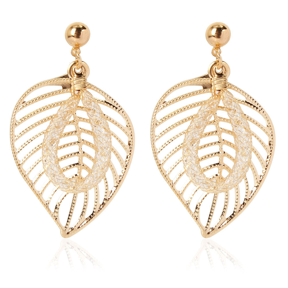 Minimalist Statement Leaf Drop Earrings for Women