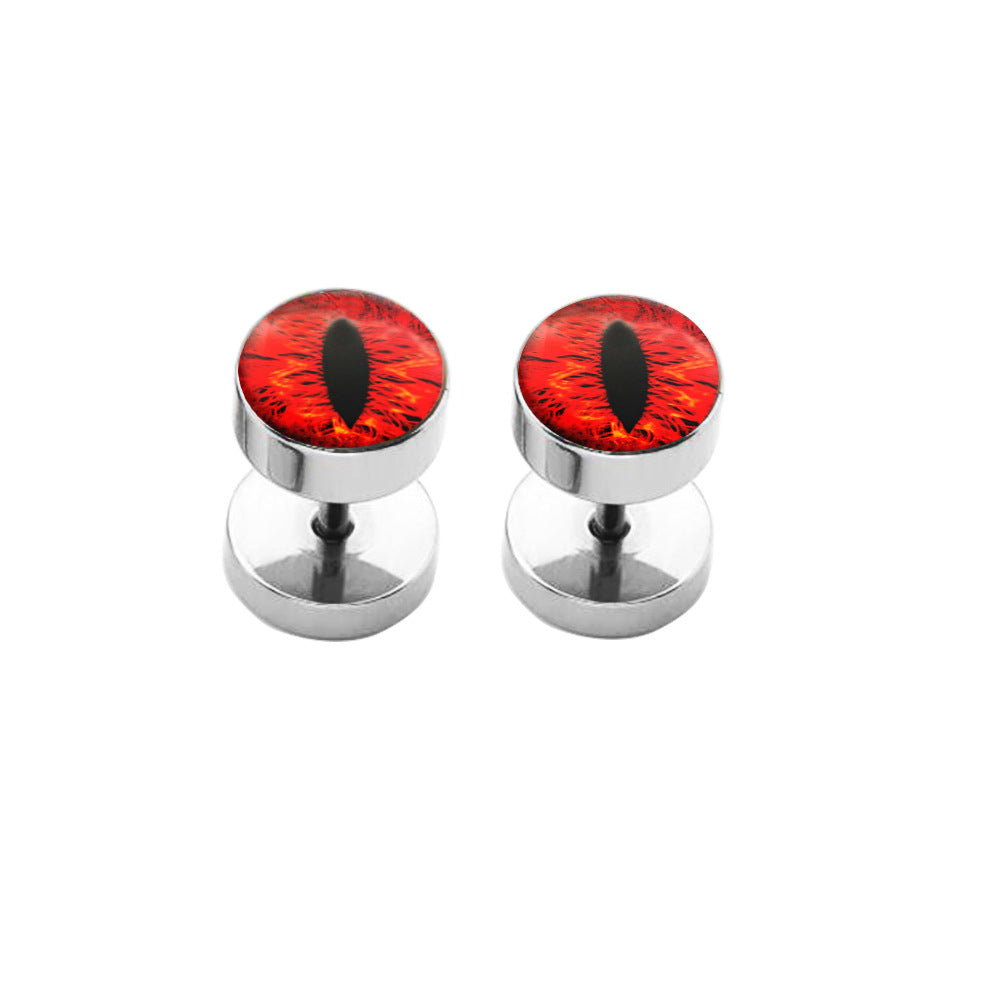 Fashion Stainless Steel Round Barbell Stud Earrings